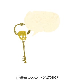 retro cartoon spooky magic key