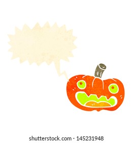 retro cartoon spooky pumpkin