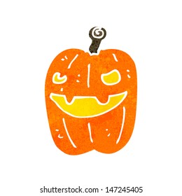 calabaza espeluznante de dibujos animados retro