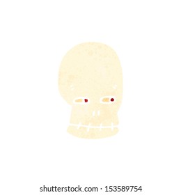 cráneo espeluznante de dibujos animados retro