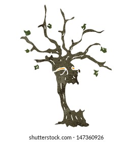 árbol de fantasía de dibujos animados retro
