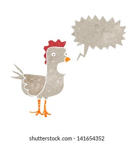 retro cartoon squawking chicken