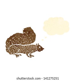 retro cartoon squirrel with thought bubble