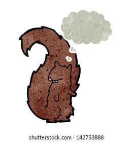 retro cartoon squirrel with thought bubble