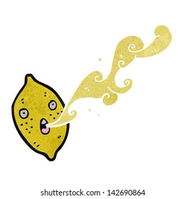 retro cartoon squirting lemon