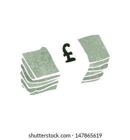 pila de dinero de dibujos animados retro