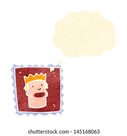 retro cartoon stamp with thought bubble