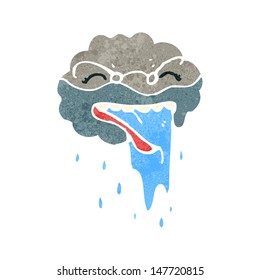 retro cartoon storm cloud character