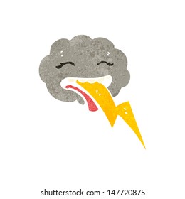 retro cartoon storm cloud character
