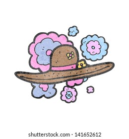 sombrero de paja retro de dibujos animados