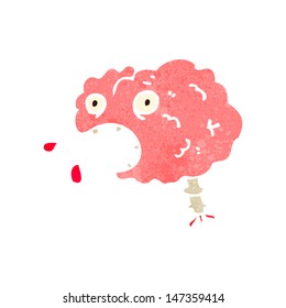 retro cartoon stressed brain