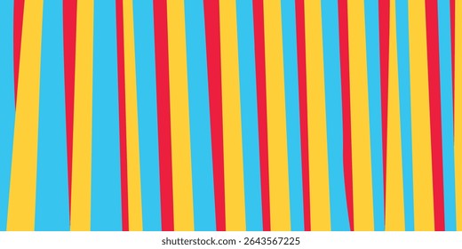 Retro cartoon stripe background pattern line texture vector wallpaper. Contras color straight vertical line abstract