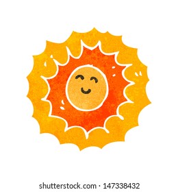 retro cartoon sun character