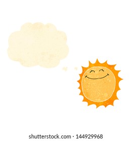 retro cartoon sun with thought bubble