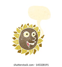 retro cartoon sunflower