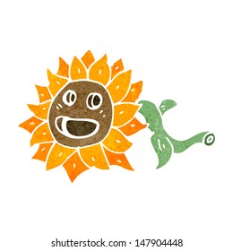 retro cartoon retro sunflower