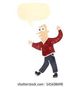 retro cartoon surprised man