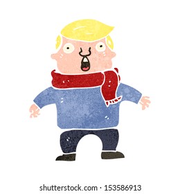 caricatura retro sorprendido hombre