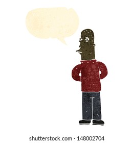 hombre sospechoso de dibujos animados retro