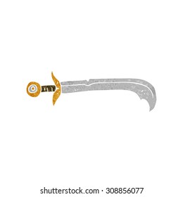espada de dibujos animados retro
