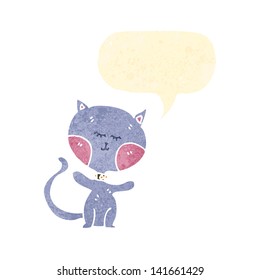 retro cartoon talking cat
