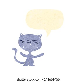 retro cartoon talking cat