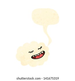 retro cartoon talking cloud