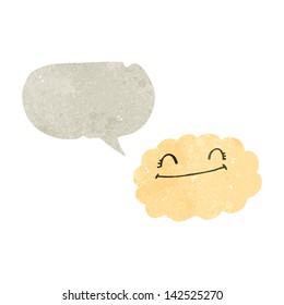 retro cartoon talking cloud