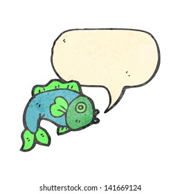retro cartoon talking fish