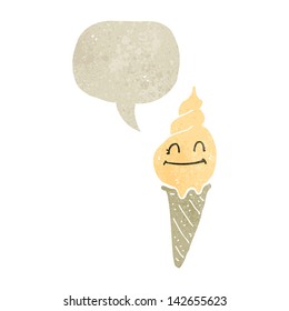 retro cartoon talking ice cream