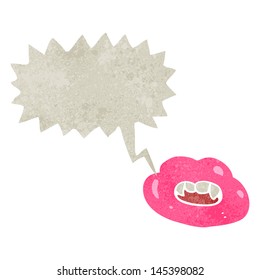 retro cartoon talking lips