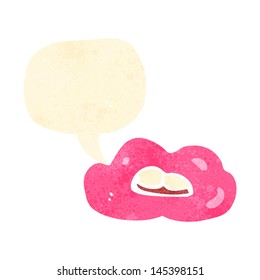 caricatura retro hablando labios