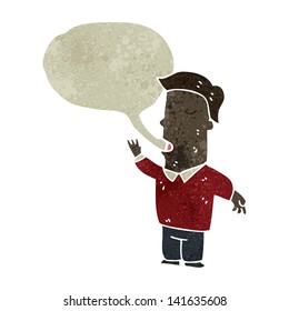 retro cartoon talking man
