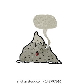 retro cartoon talking mountain
