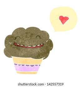 retro cartoon talking muffin