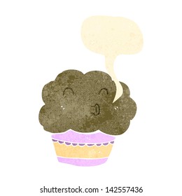 retro cartoon talking muffin