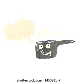 retro cartoon talking saucepan