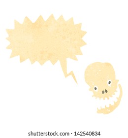 retro cartoon talking skull