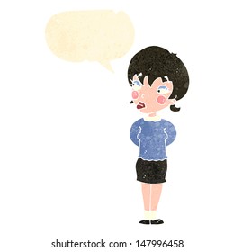 retro cartoon talking woman