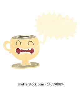 retro cartoon tea cup