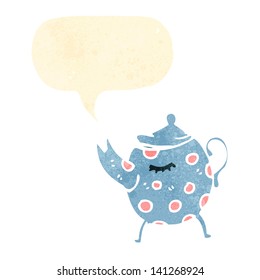 retro cartoon tea pot
