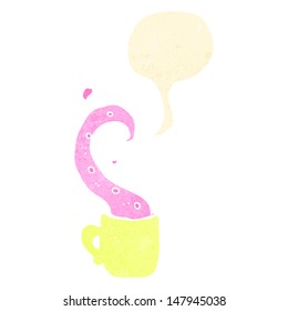 retro cartoon teacup tentacle