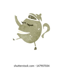 tetera de dibujos animados retro