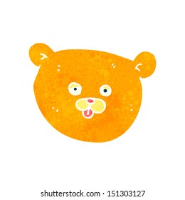 caricatura retro cara de osito de peluche
