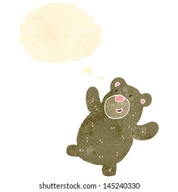 retro cartoon teddy bear with thought bubble