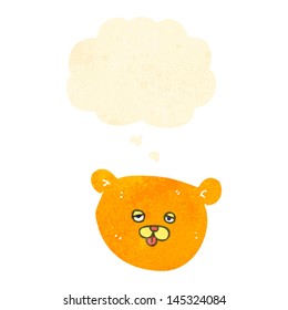retro cartoon teddy bear with thought bubble