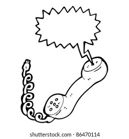 retro cartoon telephone receiver
