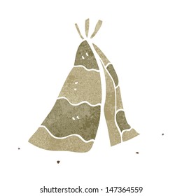 tepee de dibujos animados retro