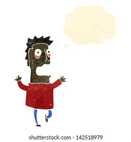 retro cartoon terrified man