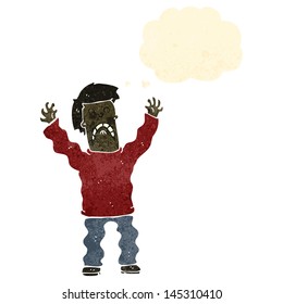 retro cartoon terrified man